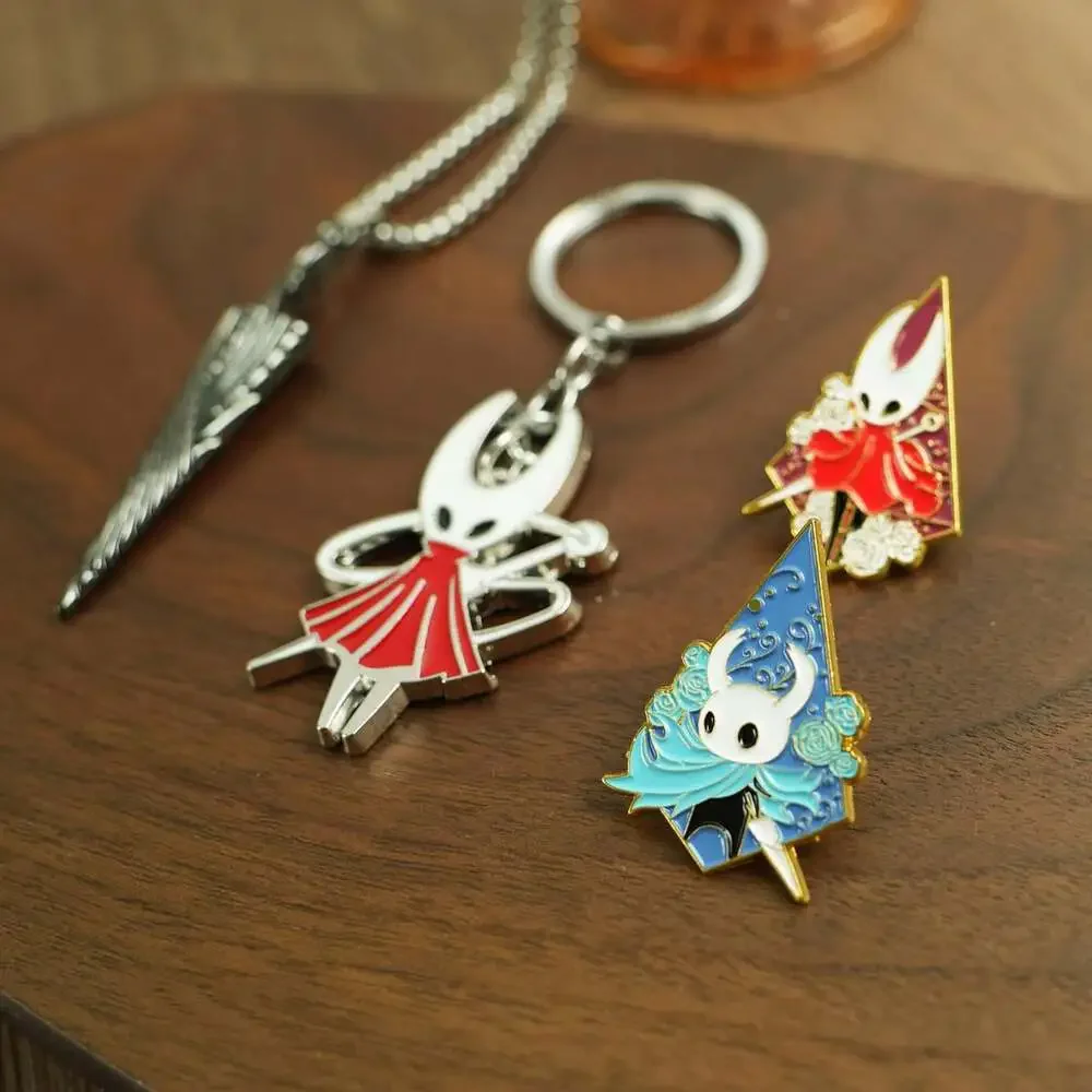 Hollow Knight Jewelry Set｜Silksong Necklace Pins Keychain Gift for Game Fans